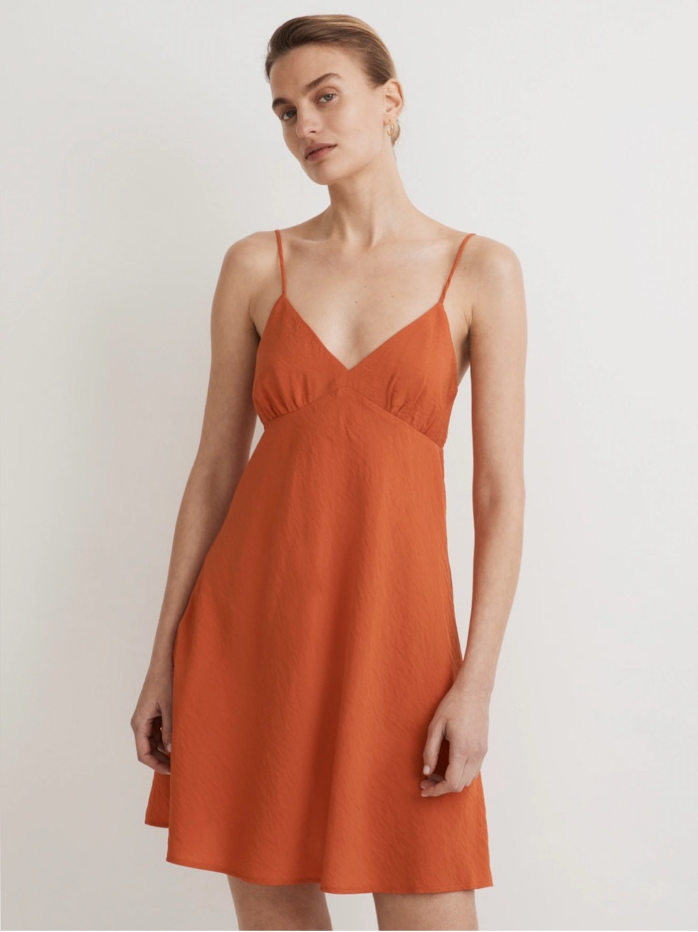 NWT Madewell Layton Mini Slip Dress, Orange, Size 4, Item NL091